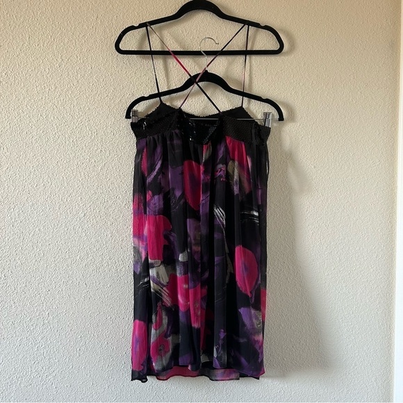 Rampage Women’s Dress Sz 7 Babydoll Black Purple Pink Sequins Party Date Wedding - Picture 7 of 13